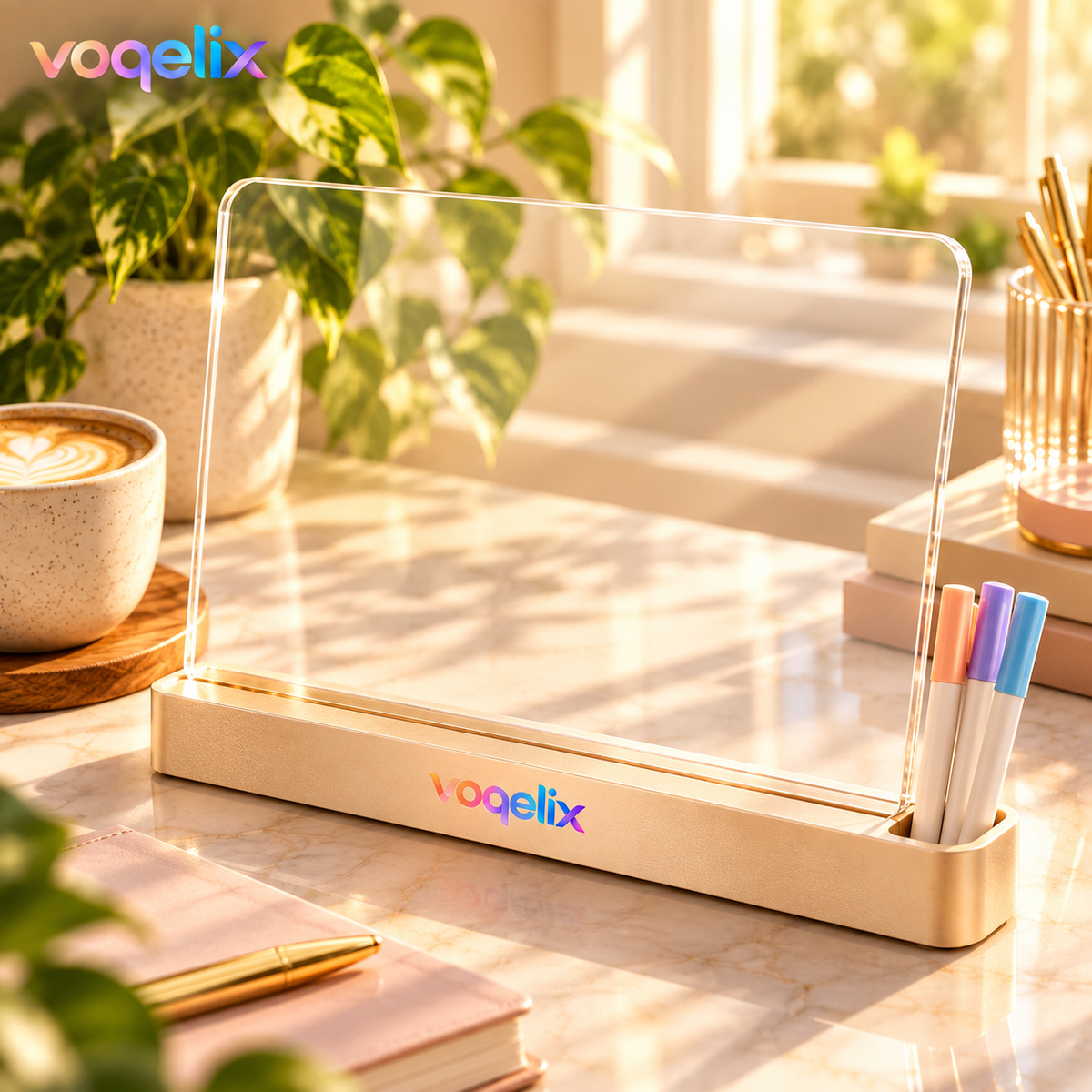 voqelix™ ClearPlan Transparent Acrylic Desktop Planning Board