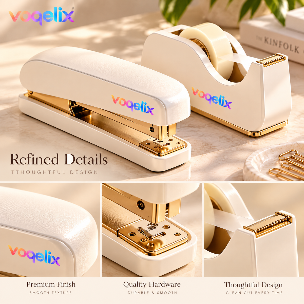 voqelix™ FormLine Premium Stapler & Tape Dispenser Set