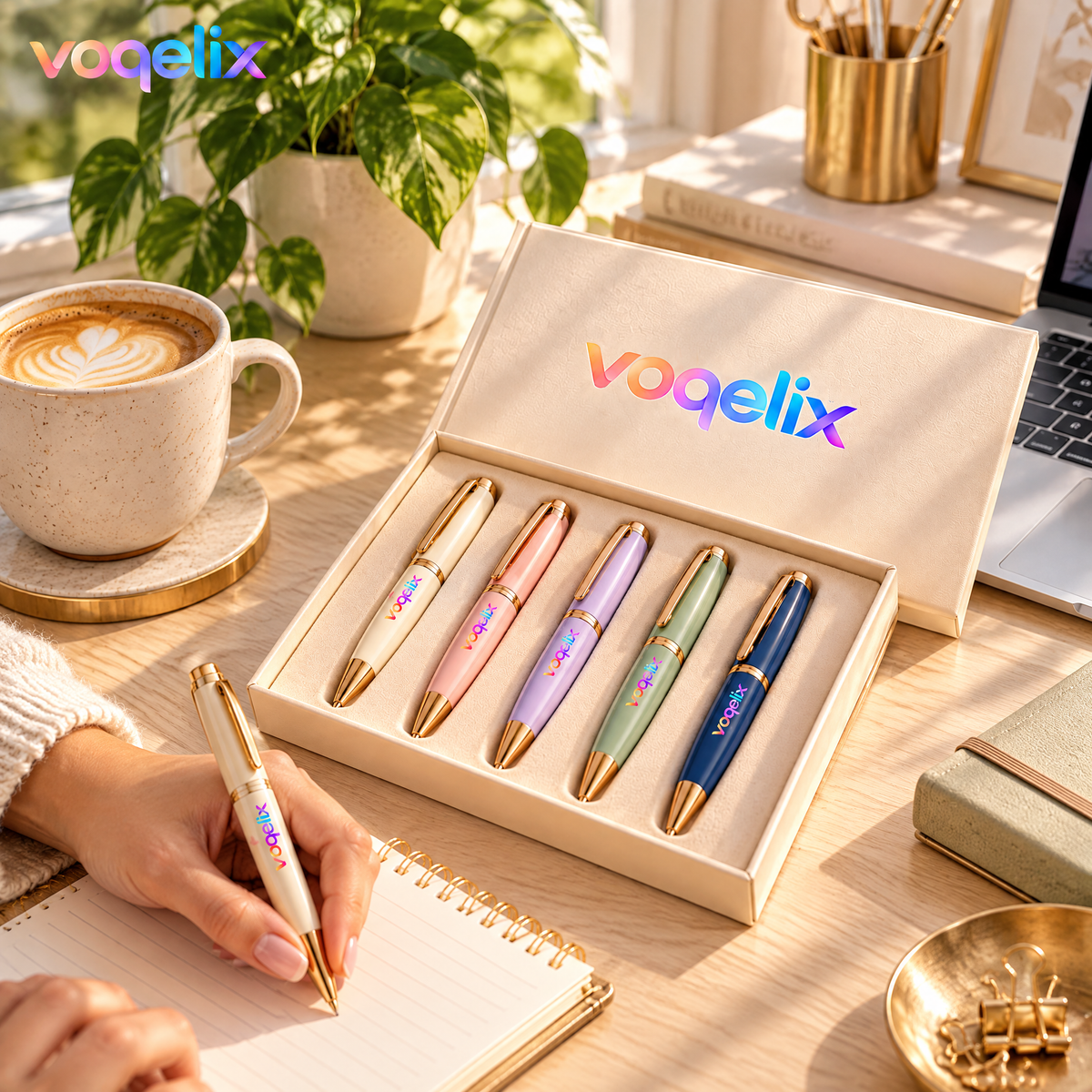 voqelix™ SignatureArc Premium Creative Pen Gift Set detail view