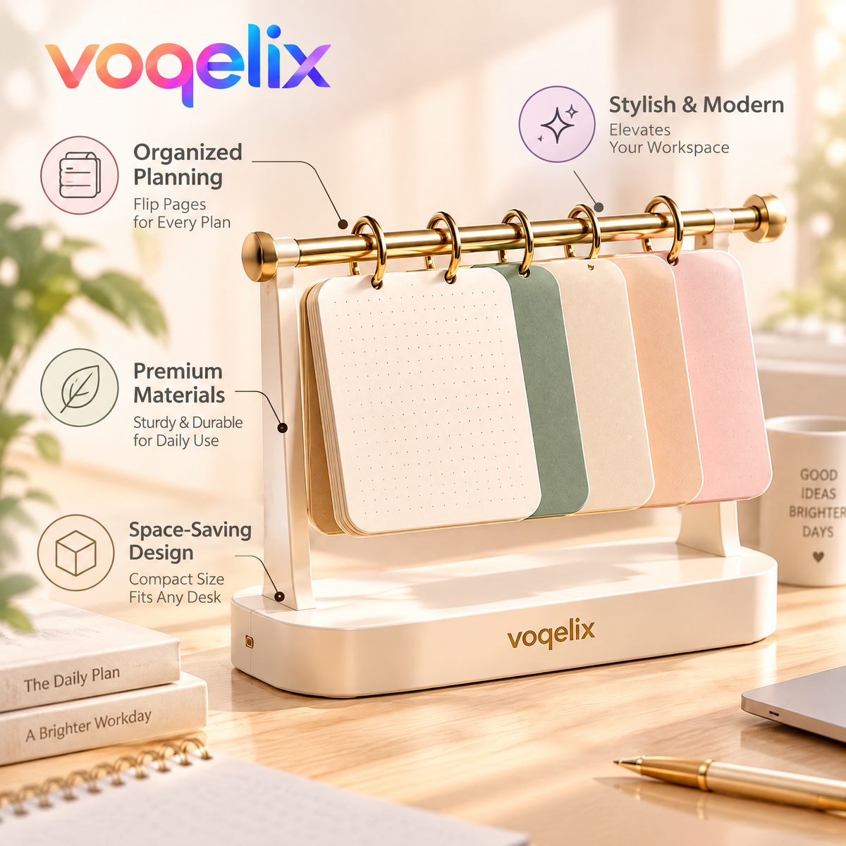 voqelix™ LumaFlip Creative Desktop Planner