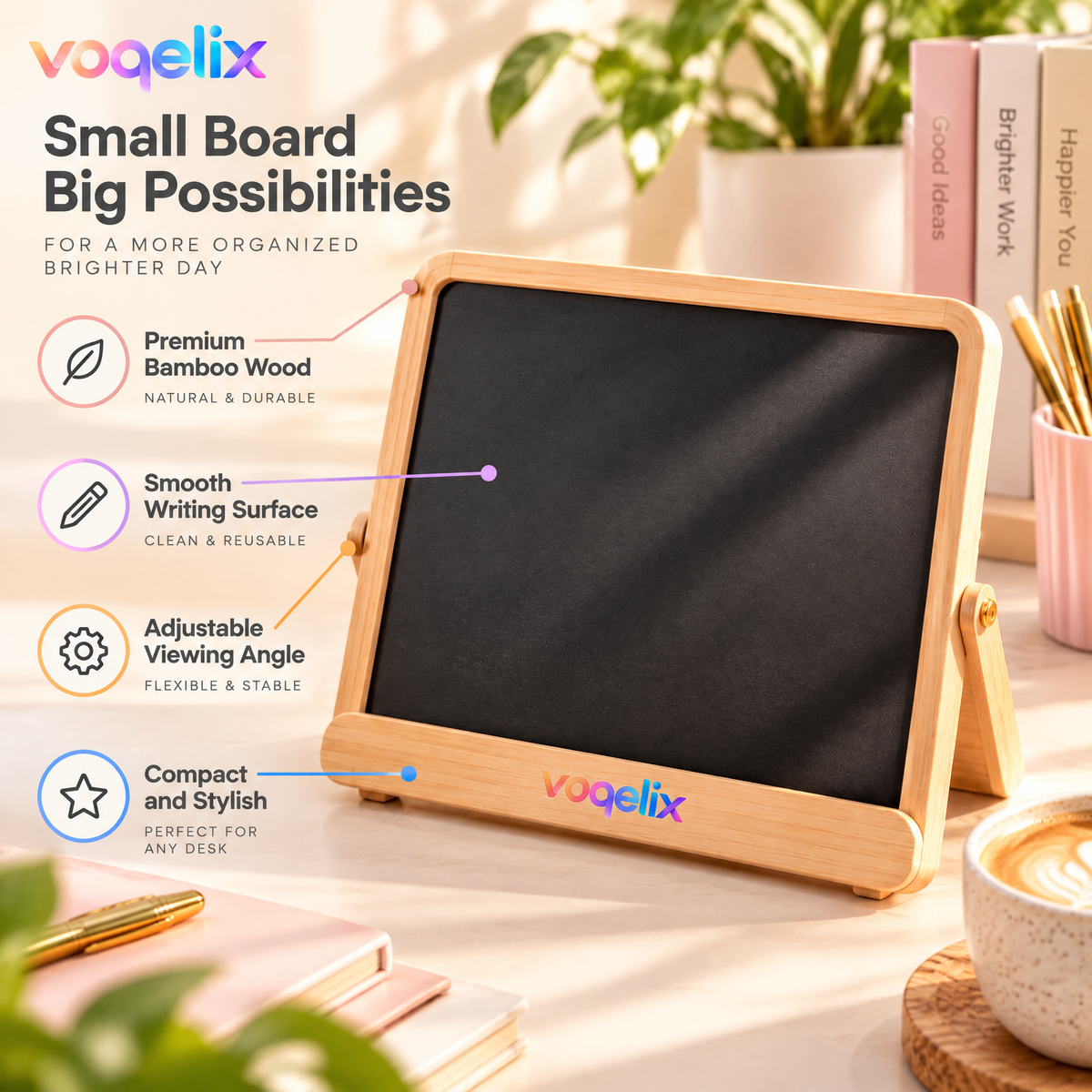 voqelix™ MiniSlate Premium Desktop Blackboard