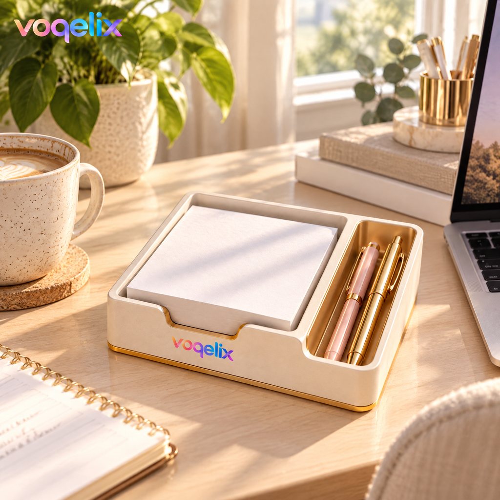 voqelix™ NoteDock Sticky Note & Pen Organizer