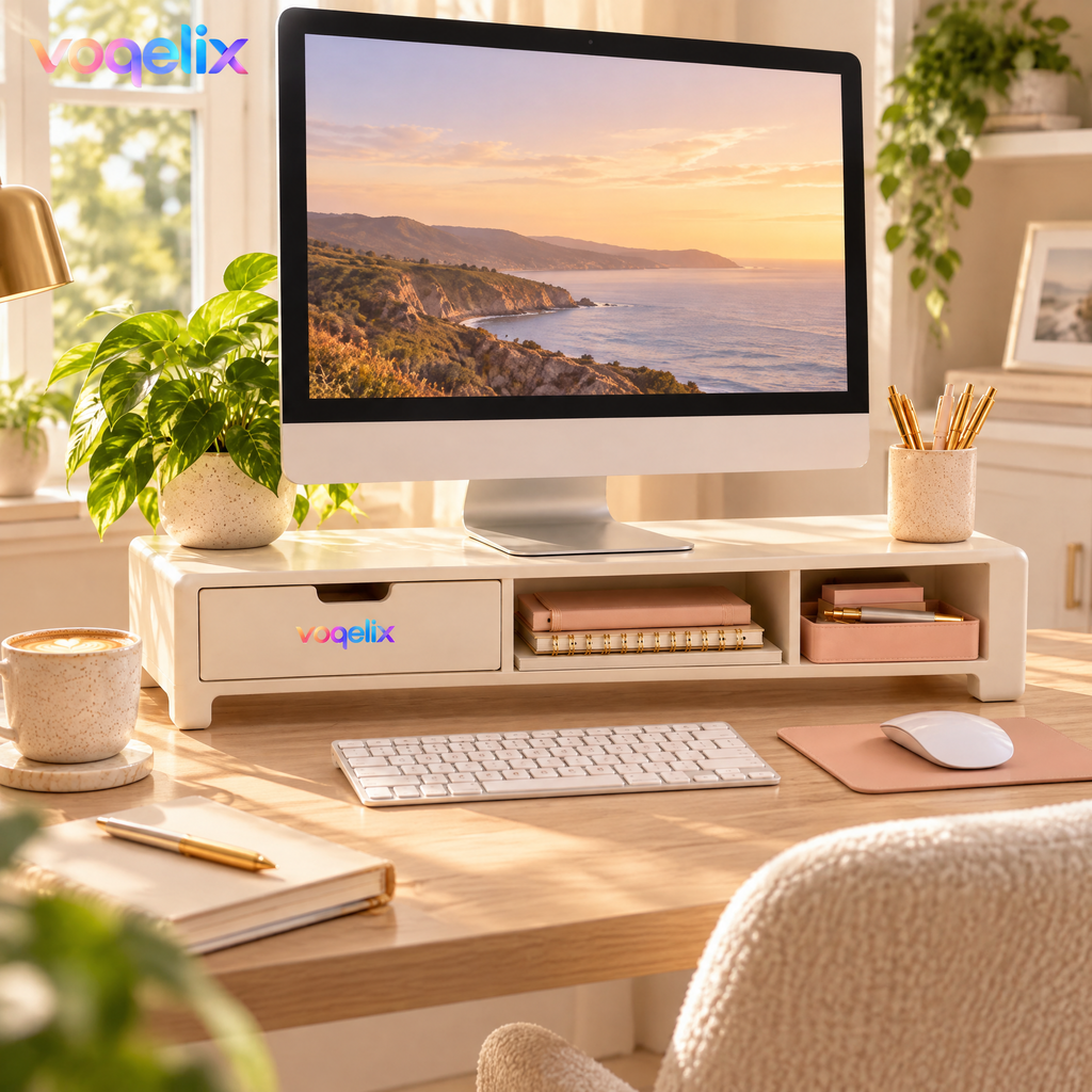 voqelix™ Elevare Monitor Riser & Office Storage Stand
