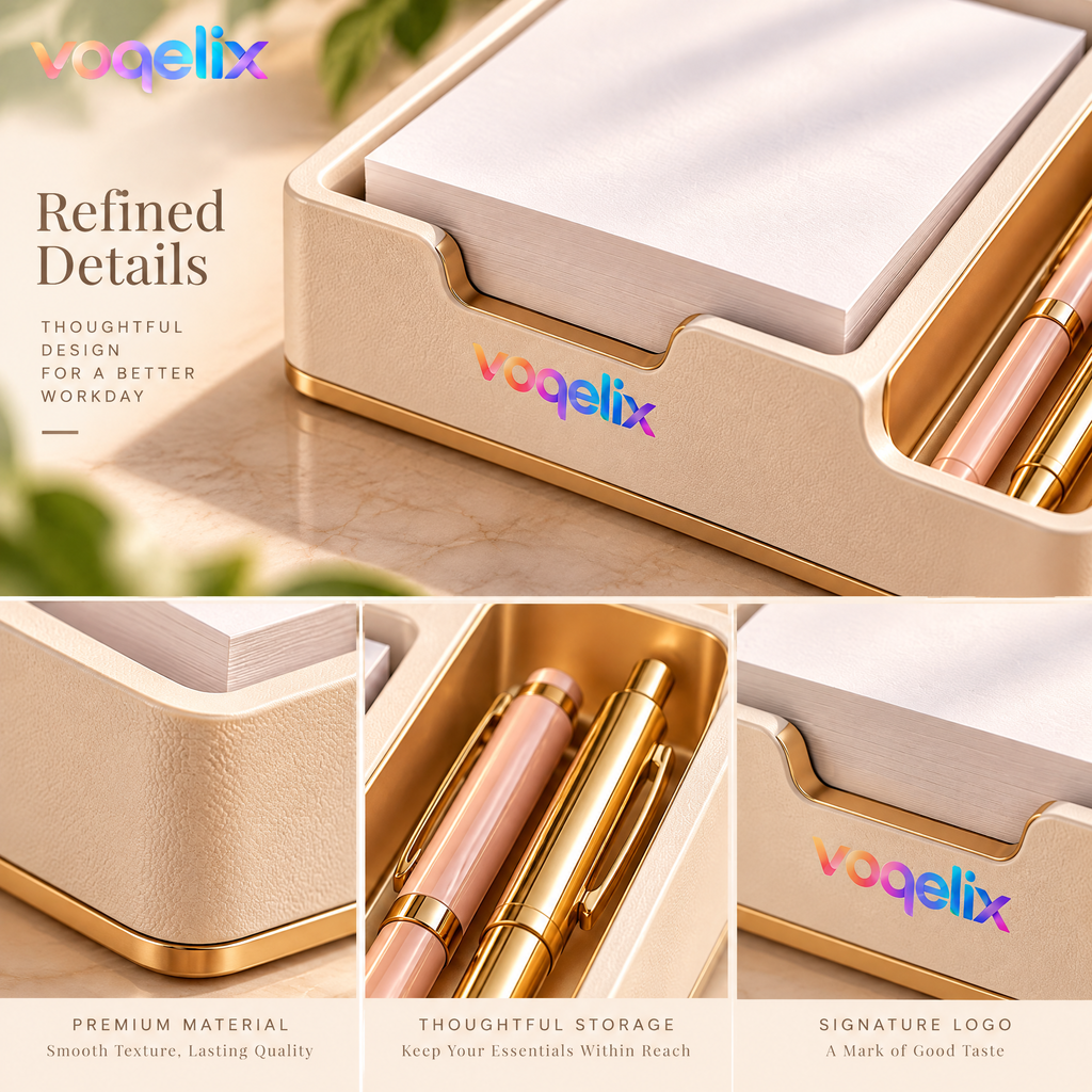 voqelix™ NoteDock Sticky Note & Pen Organizer