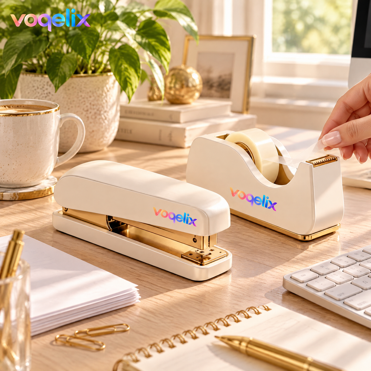 voqelix™ FormLine Premium Stapler & Tape Dispenser Set