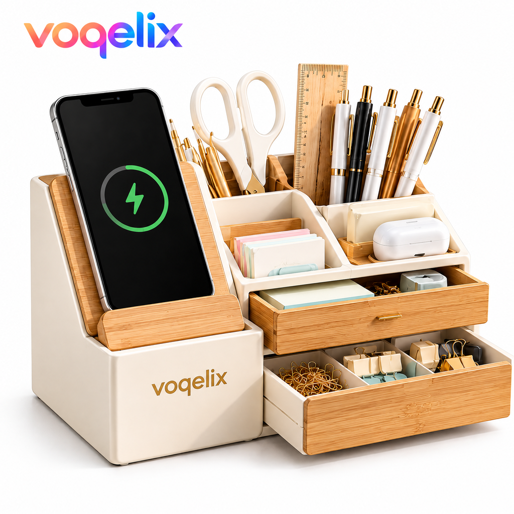 voqelix™ DockNest Desktop Organizer & Phone Stand