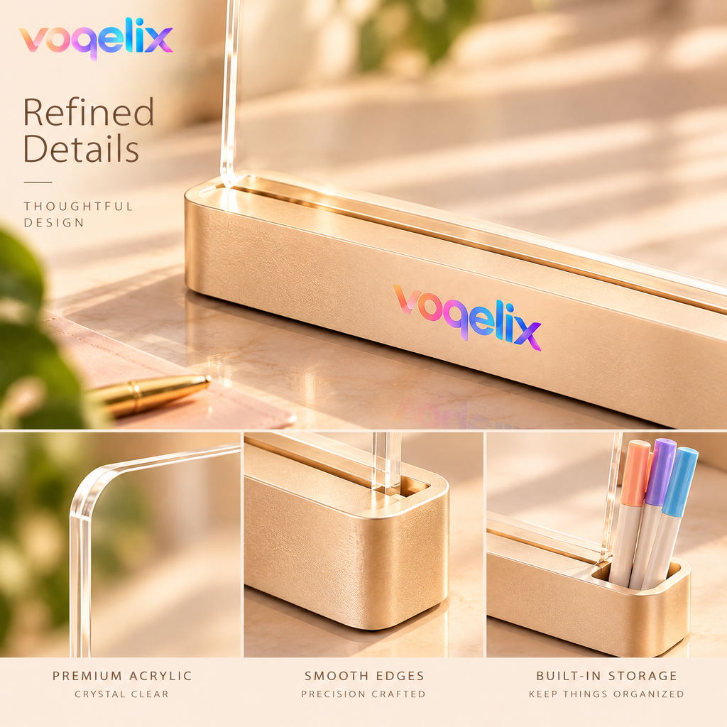 voqelix™ ClearPlan Transparent Acrylic Desktop Planning Board