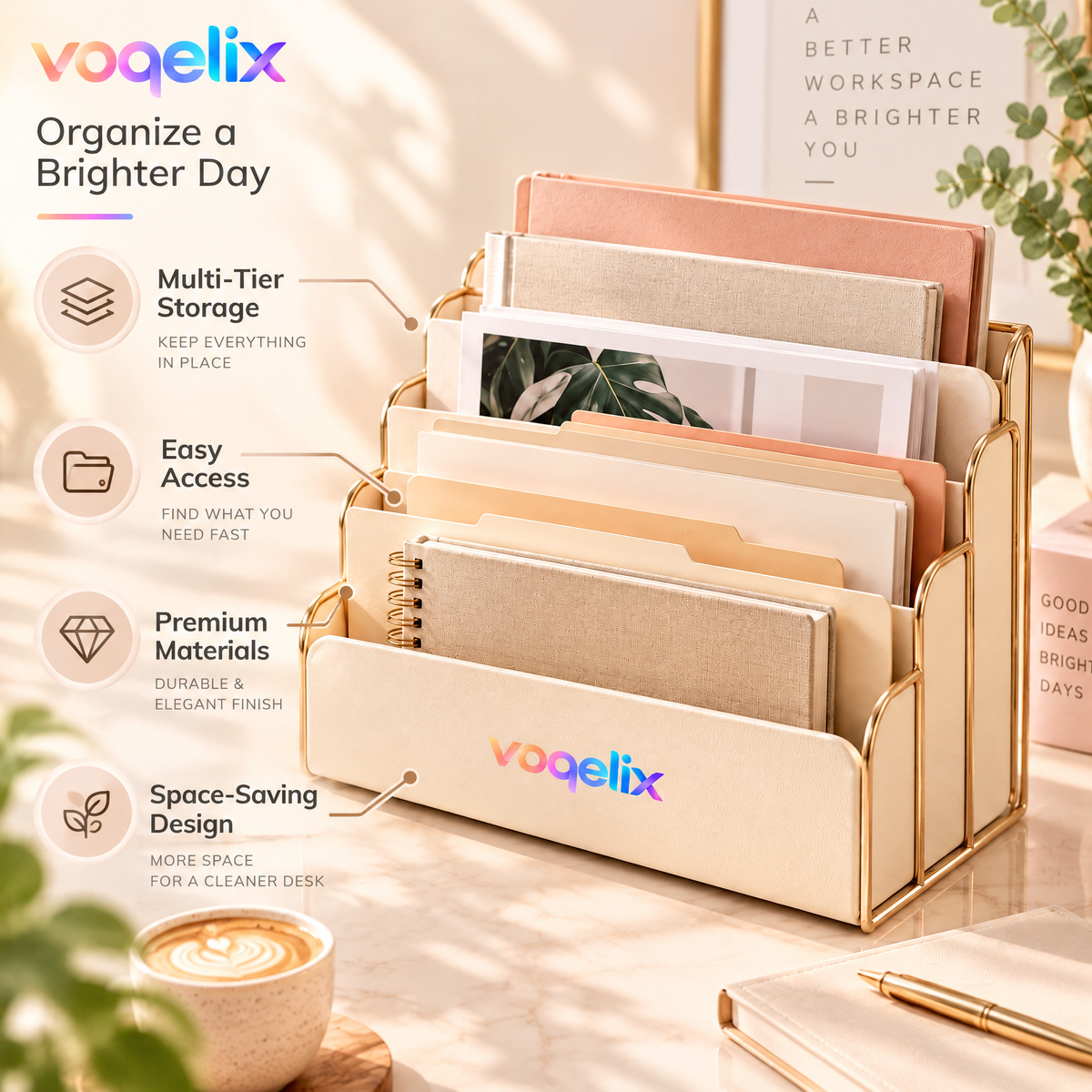 voqelix™ TierEase Multi-Layer Document Organizer